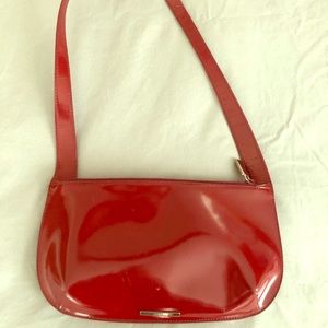 Furla red lacquer purse